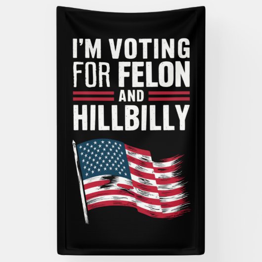 Ik Stem Op De Misdadiger & De Hillbilly 2024 Pro Spandoek (Verticaal)