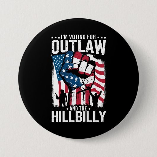 Ik Stem Op de Outlaw en de Hillbilly 2024 Ronde Button 7,6 Cm (Voorkant)