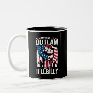 Ik Stem Op de Outlaw en de Hillbilly 2024 Tweekleurige Koffiemok