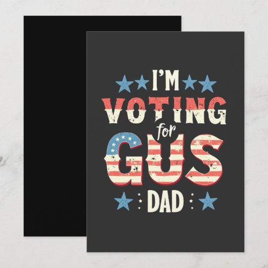 Ik stem op de verkiezing van Gus Dad Harris Walz Bedankkaart (Voorkant / Achterkant)