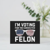 Ik stem op de veroordeelde misdadiger Funny Pro 20 Briefkaart (Staand voorkant)