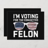 Ik stem op de veroordeelde misdadiger Funny Pro 20 Briefkaart (Voorkant / Achterkant)