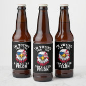 Ik stem op de veroordeelde misdadiger Funny Pro Tr Bier Etiket (Flessen)