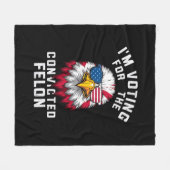 Ik stem op de veroordeelde misdadiger Funny Pro Tr Fleece Deken (Voorkant (Horizontaal))