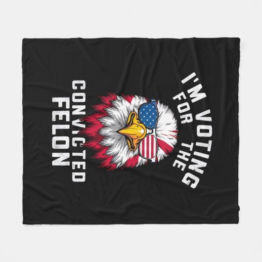 Ik stem op de veroordeelde misdadiger Funny Pro Tr Fleece Deken (Voorkant (Horizontaal))