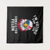 Ik stem op de veroordeelde misdadiger Funny Pro Tr Wandkleed (Voorkant (horizontaal))