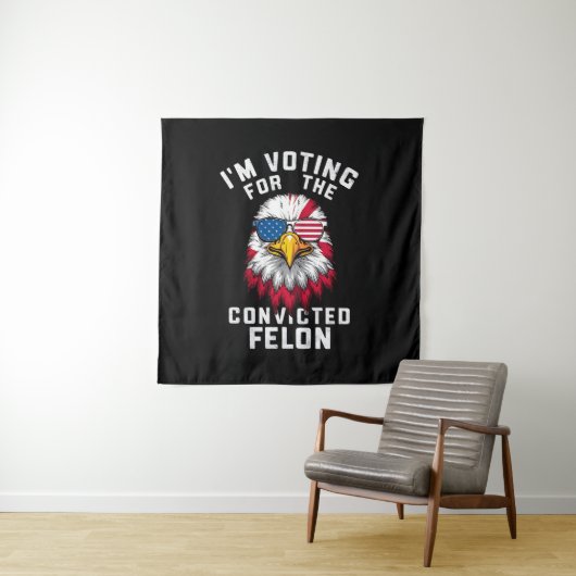 Ik stem op de veroordeelde misdadiger Funny Pro Tr Wandkleed (In situ)