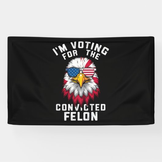 Ik Stem Op De Veroordeelde Misdadiger Grappig Pro  Spandoek (Horizontaal)