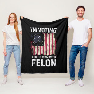 Ik Stem Op De Veroordeelde Misdadiger Pro Trump 20 Fleece Deken
