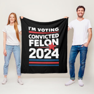 Ik Stem Op De Veroordeelde Misdadiger Pro Trump 20 Fleece Deken