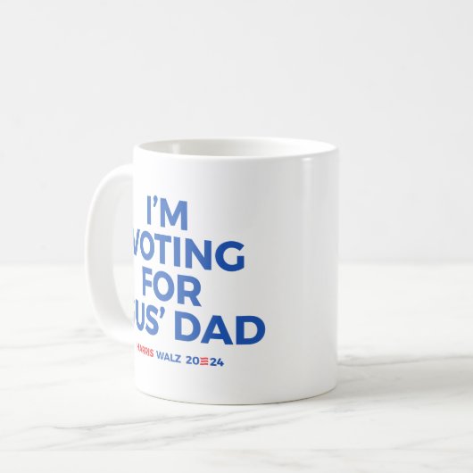 Ik stem op Gus' Dad - Harris Walz 2024 Koffiemok (Voorkant links)