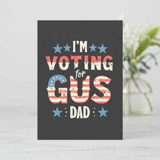 Ik Stem Op Gus Papa Harris Walz Verkiezing Bedankkaart (Staand voorkant)