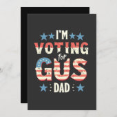 Ik Stem Op Gus Papa Harris Walz Verkiezing Bedankkaart (Voorkant / Achterkant)