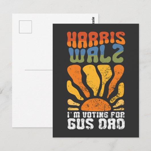 Ik Stem Op Gus Papa Harris Walz Verkiezing Briefkaart (Voorkant / Achterkant)