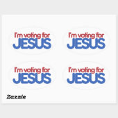 Ik stem op Jezus Christus Ovale Sticker (Vel)