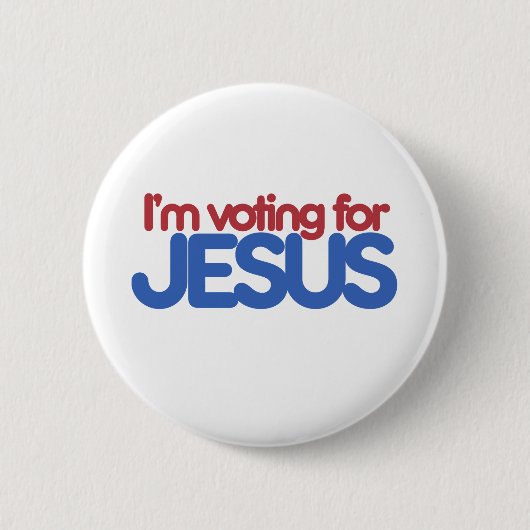 Ik stem op Jezus Christus Ronde Button 5,7 Cm (Voorkant)