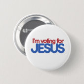 Ik stem op Jezus Christus Ronde Button 5,7 Cm (Voorkant /achterkant)