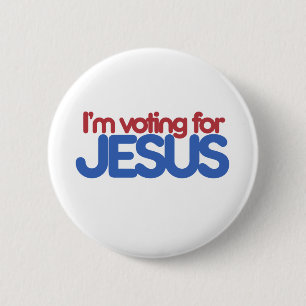 Ik stem op Jezus Christus Ronde Button 5,7 Cm