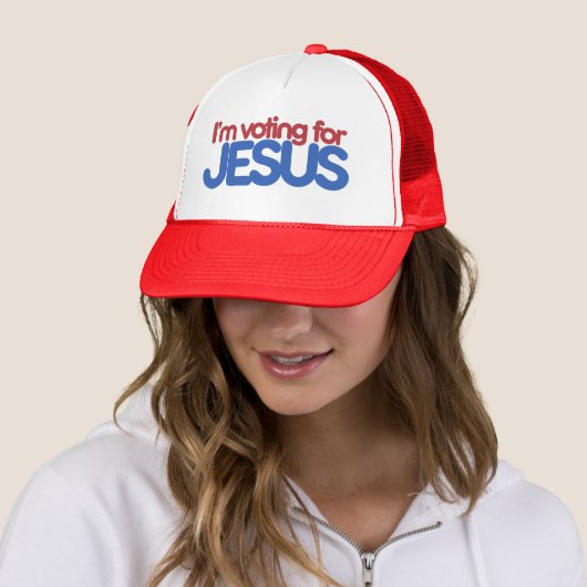 Ik stem op Jezus Christus Trucker Pet (In situ)