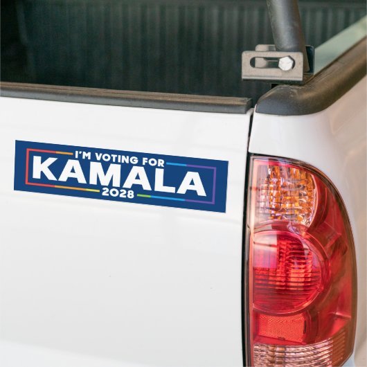 Ik stem op Kamala 2028 LGBTQ Bumpersticker (Op Truck)