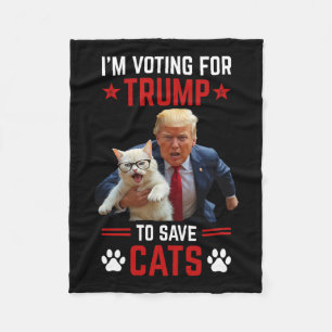 Ik stem op Trump om de verkiezing van Cats Trump 2 Fleece Deken
