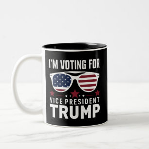 Ik Stem Op Vice President Trump 2024 Verkiezing Tweekleurige Koffiemok