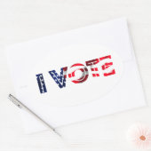 Ik stem ovale sticker (Envelop)