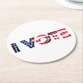 Ik stem ronde kartonnen onderzetter (Gebogen)