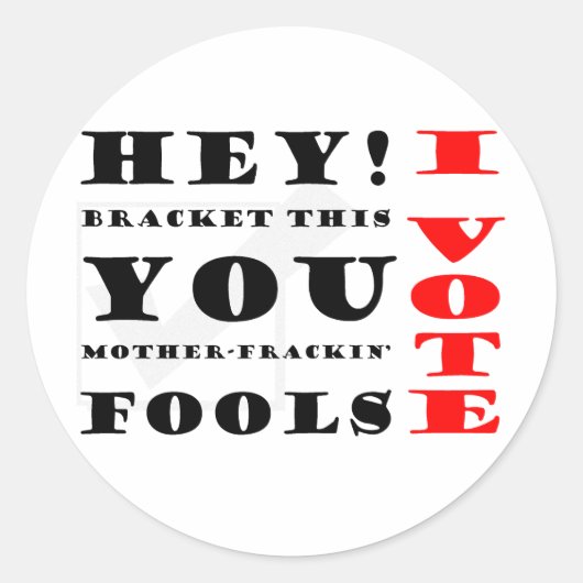 Ik stem! ronde sticker (Voorkant)