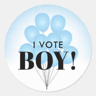 Ik stem tegen de blauwe ballonnen Genderfeest Ronde Sticker