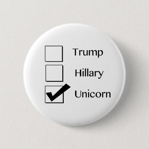 Ik stem unicorn Button