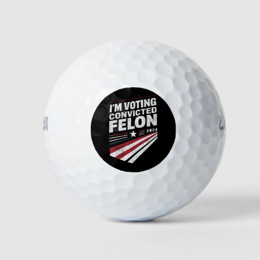 Ik stem Veroordeelde misdadiger 2024 Trump Golfballen (Voorkant)