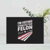 Ik stem Veroordeelde misdadiger 2024 Trump Kaart (Staand voorkant)