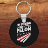 Ik stem Veroordeelde misdadiger 2024 Trump Sleutelhanger (Voorkant)