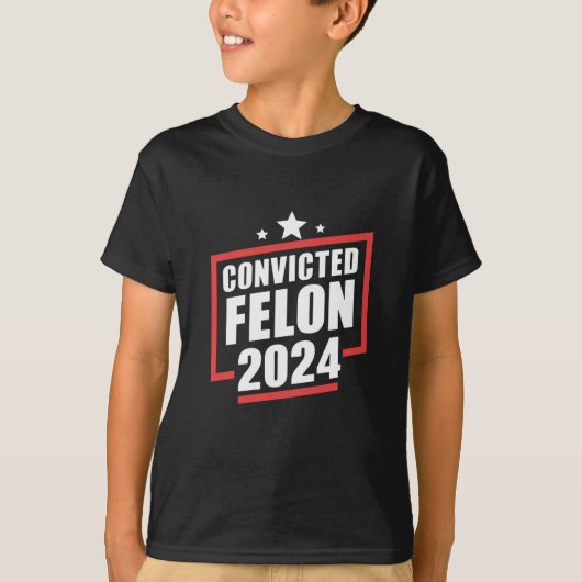 Ik stem Veroordeelde misdadiger 2024 Trump T-shirt (Voorkant)