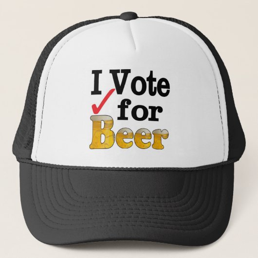 Ik stem voor bier trucker pet (Voorkant)