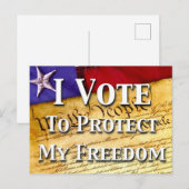 Ik stem voor de bescherming van mijn vrijheid briefkaart (Voorkant / Achterkant)