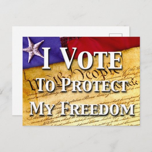 Ik stem voor de bescherming van mijn vrijheid briefkaart (Voorkant / Achterkant)