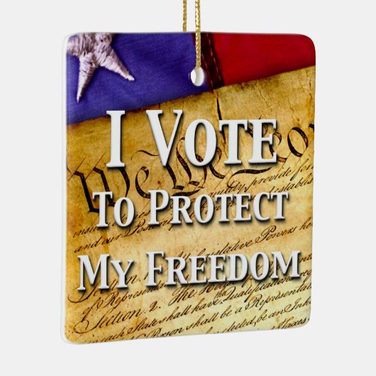 Ik stem voor de bescherming van mijn vrijheid keramisch ornament (Rechts)