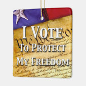 Ik stem voor de bescherming van mijn vrijheid keramisch ornament (Links)