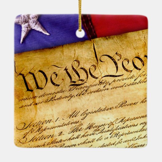 Ik stem voor de bescherming van mijn vrijheid keramisch ornament (Achterkant)