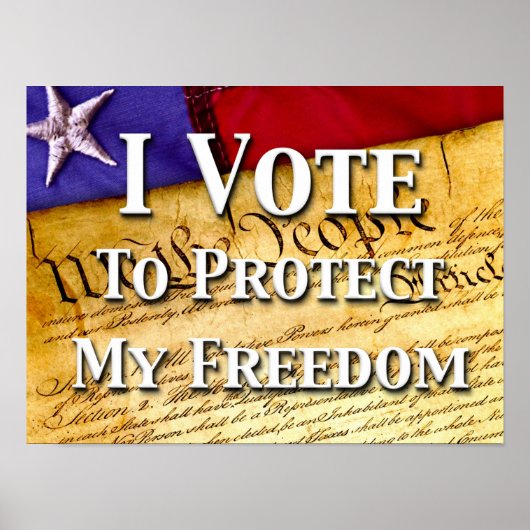 Ik stem voor de bescherming van mijn vrijheid poster (Voorkant)