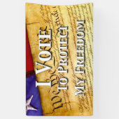 Ik stem voor de bescherming van mijn vrijheid spandoek (Verticaal)