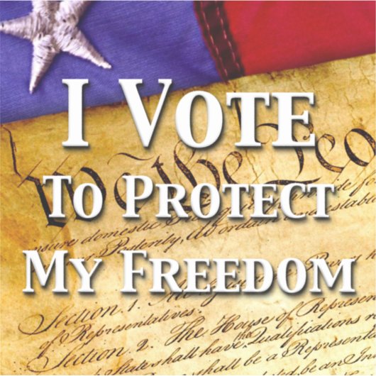 Ik stem voor de bescherming van mijn vrijheid sticker (Voorkant)