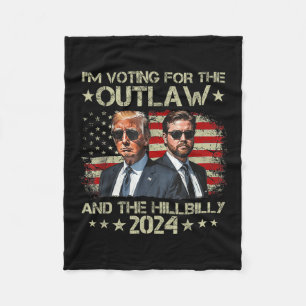 Ik stem voor de Outlaw & de Hillbilly 2024 P Fleece Deken