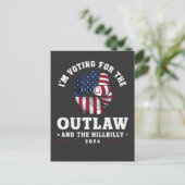 Ik stem voor de Outlaw en de Hillbilly 2024 Briefkaart (Staand voorkant)