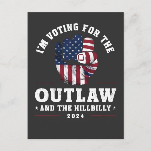 Ik stem voor de Outlaw en de Hillbilly 2024 Briefkaart (Voorkant)