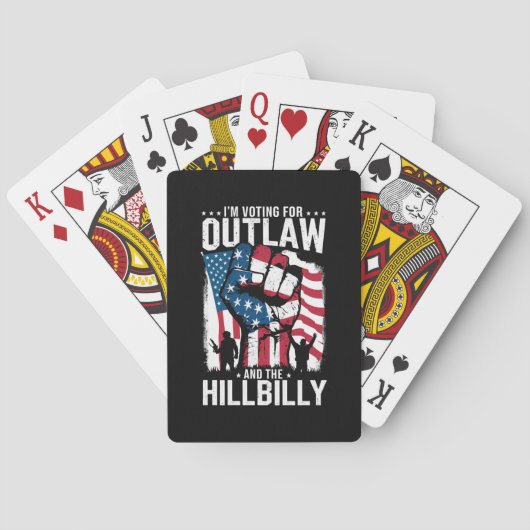 Ik stem voor de Outlaw en de Hillbilly 2024 Pokerkaarten (Achterkant)