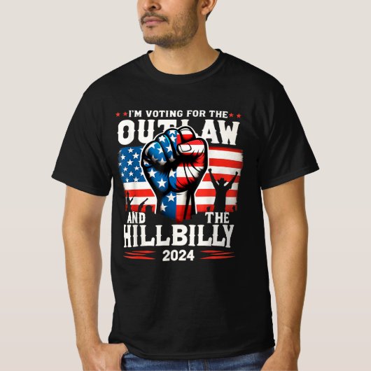 Ik stem voor de Outlaw en de Hillbilly 2024 T-shirt (Voorkant)