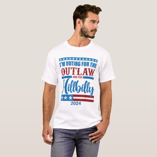Ik stem voor de Outlaw en de Hillbilly 2024 T-shirt (Voorkant volledig)